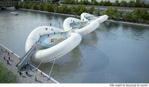 Trampoline bridge in Paris Trampoline bridge in Paris